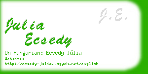 julia ecsedy business card